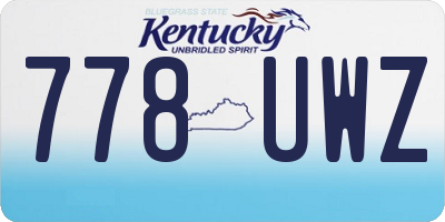 KY license plate 778UWZ