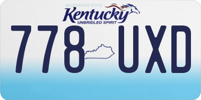 KY license plate 778UXD