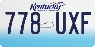 KY license plate 778UXF