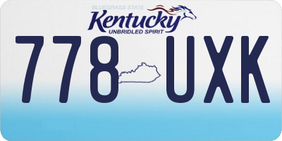 KY license plate 778UXK