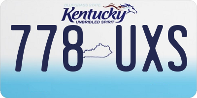 KY license plate 778UXS