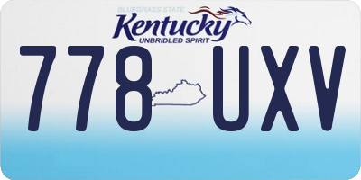 KY license plate 778UXV