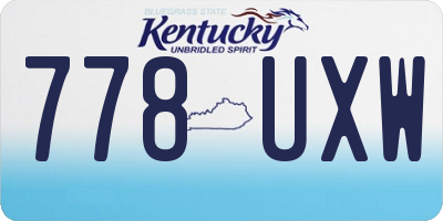 KY license plate 778UXW
