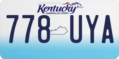 KY license plate 778UYA