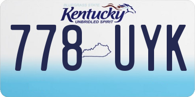 KY license plate 778UYK