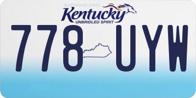 KY license plate 778UYW
