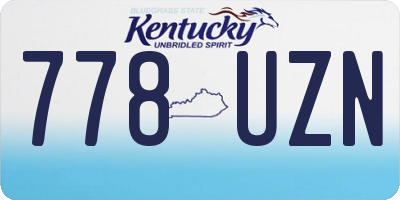 KY license plate 778UZN