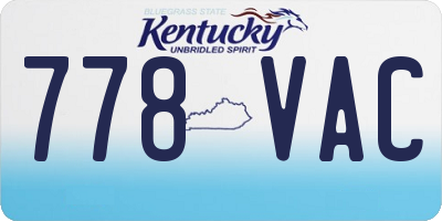 KY license plate 778VAC