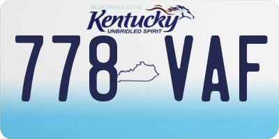 KY license plate 778VAF