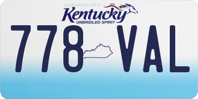 KY license plate 778VAL