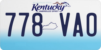KY license plate 778VAO