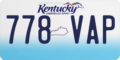 KY license plate 778VAP