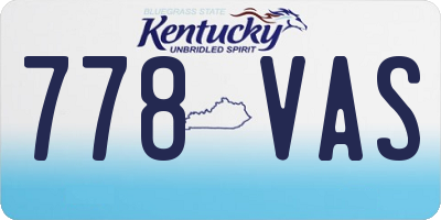 KY license plate 778VAS