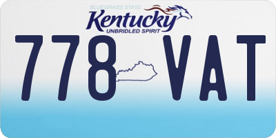 KY license plate 778VAT