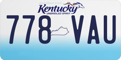 KY license plate 778VAU