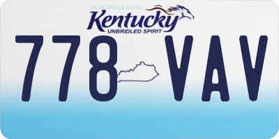 KY license plate 778VAV