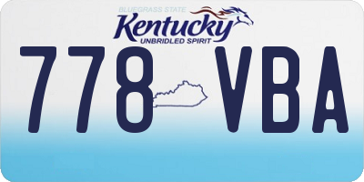 KY license plate 778VBA