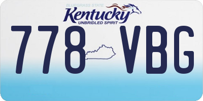 KY license plate 778VBG