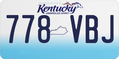 KY license plate 778VBJ