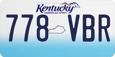 KY license plate 778VBR