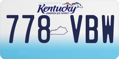 KY license plate 778VBW
