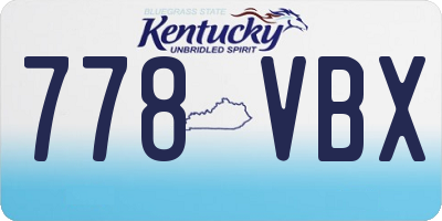 KY license plate 778VBX