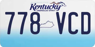 KY license plate 778VCD