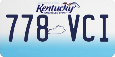 KY license plate 778VCI