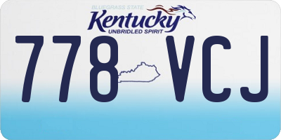 KY license plate 778VCJ