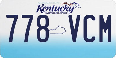 KY license plate 778VCM