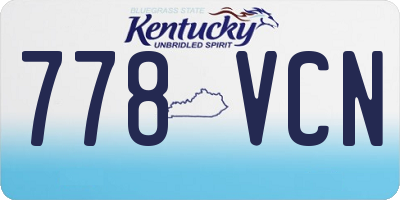 KY license plate 778VCN