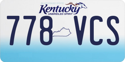 KY license plate 778VCS