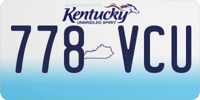 KY license plate 778VCU