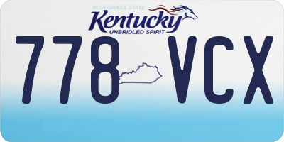KY license plate 778VCX