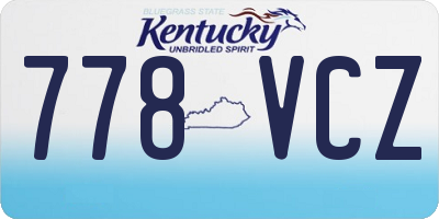 KY license plate 778VCZ