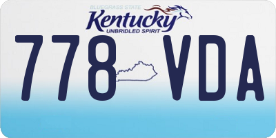 KY license plate 778VDA