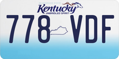 KY license plate 778VDF
