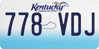 KY license plate 778VDJ