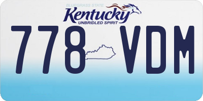 KY license plate 778VDM