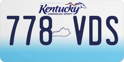 KY license plate 778VDS
