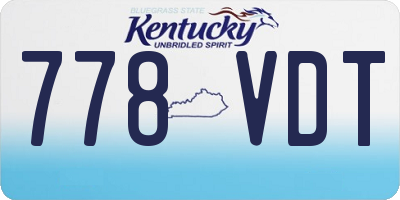 KY license plate 778VDT