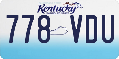KY license plate 778VDU