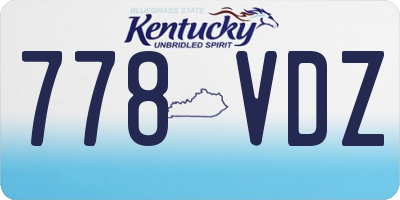 KY license plate 778VDZ