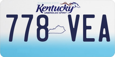 KY license plate 778VEA