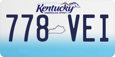 KY license plate 778VEI