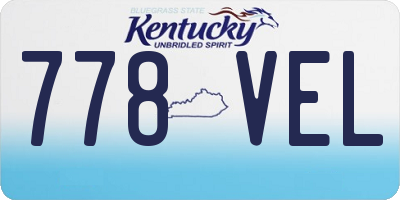 KY license plate 778VEL