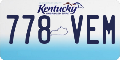 KY license plate 778VEM