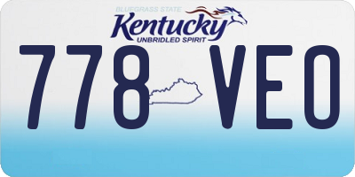 KY license plate 778VEO