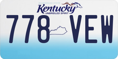 KY license plate 778VEW