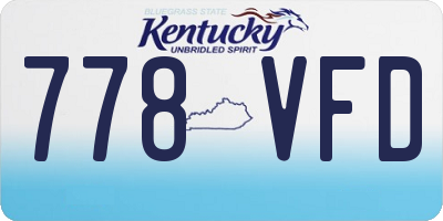 KY license plate 778VFD